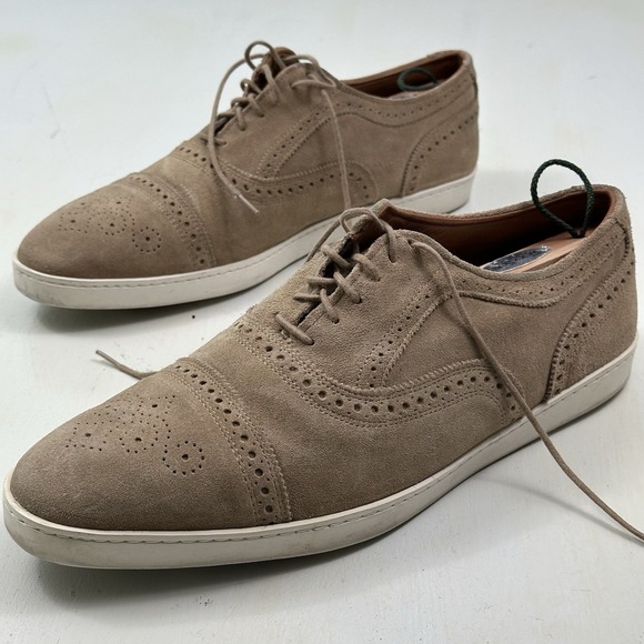 Allen Edmonds STRAND Suede Dress Sneakers Men 11 E Beige Brogue Oxford  Shoes - coffeafoods.com